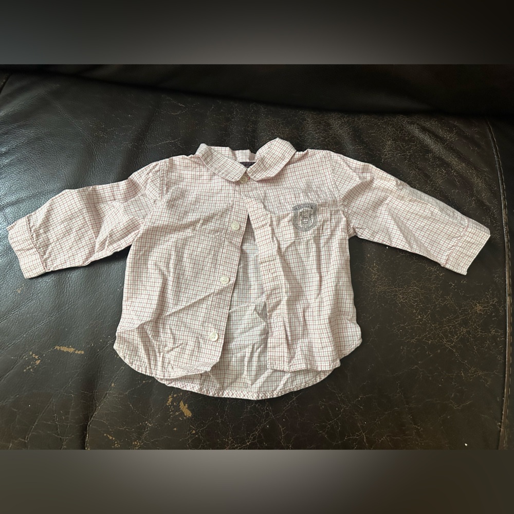 Stylish Kids Button Down Shirt - Soft Pink Checkered